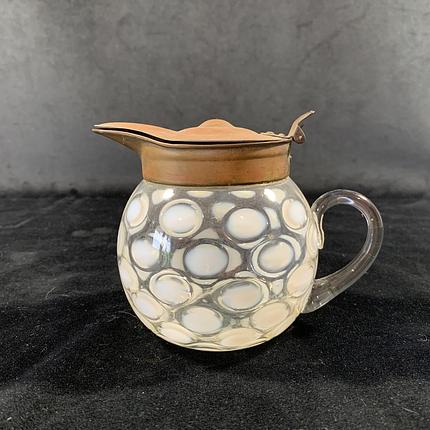 Victorian Opalescent Coin Dot Syrup Jug